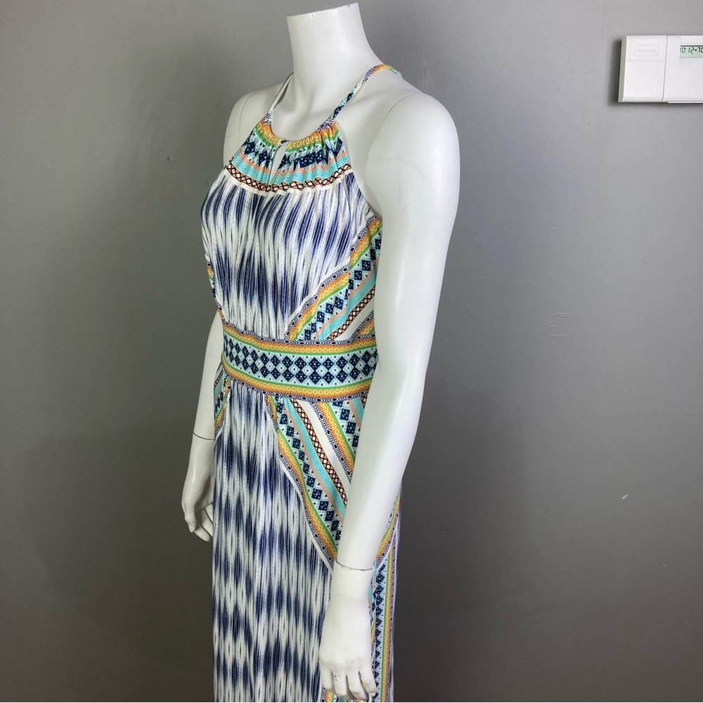 London Times maxi dress size 8 NWT Southwestern halter longline sleek Cleopatra - Picture 7 of 15